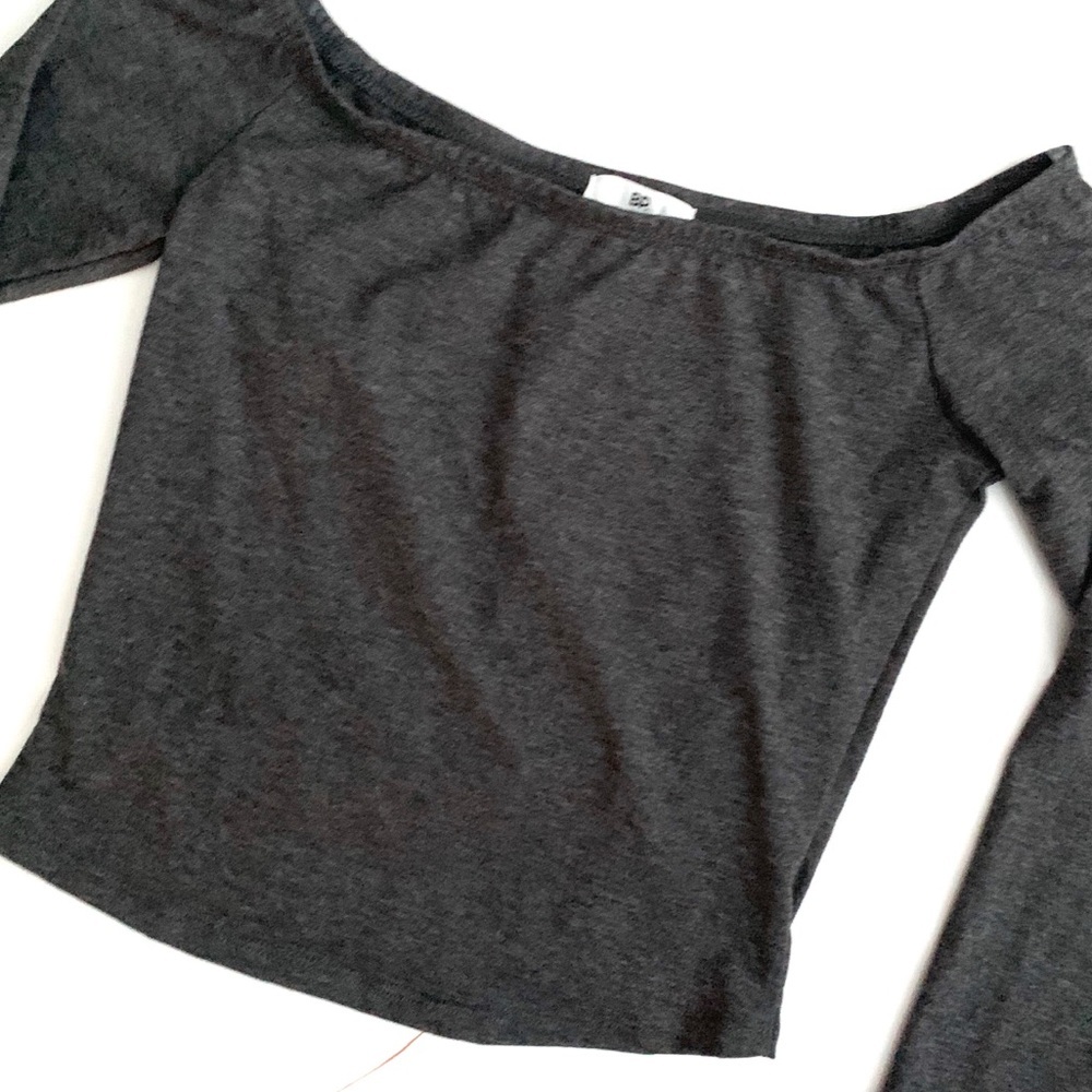 Bp•crop top off shoulder long sleeve top - Picture 2 of 3